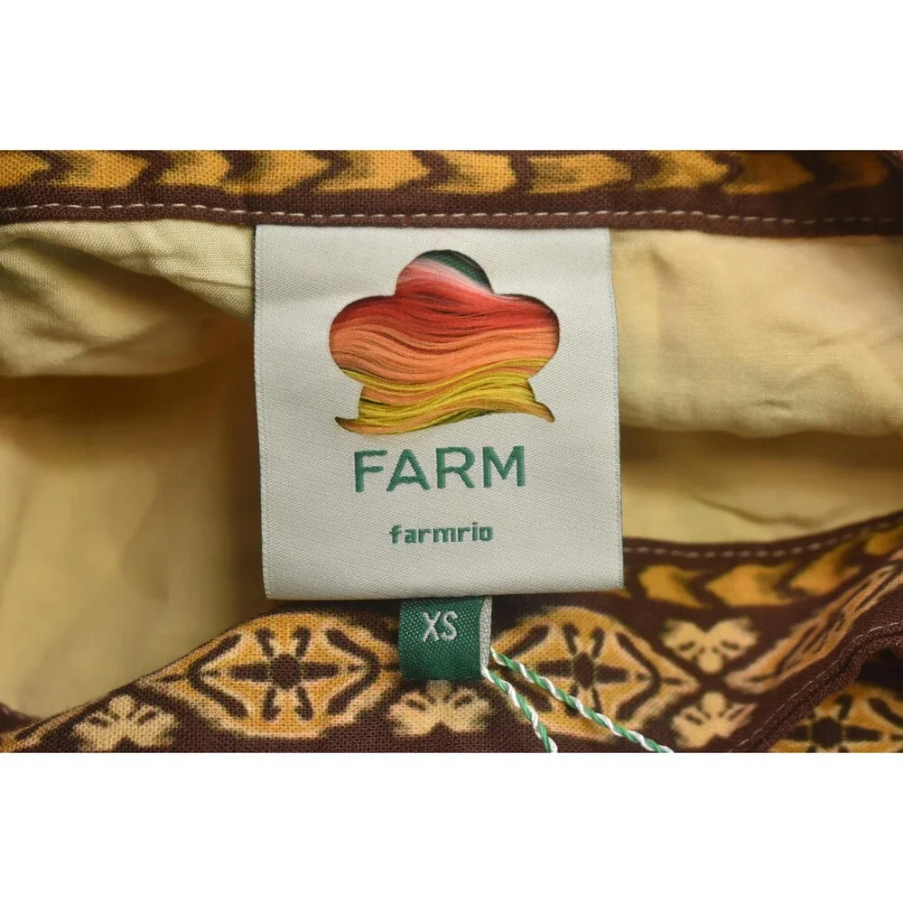 Farm Rio Skirt Womens XS Multicolor Foliage Sketch Sand Wrap Midi Beaded Tassel - Picture 5 of 9